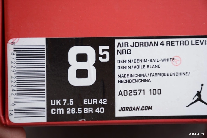 Air 100 AO2571 Jordan (Levi's Tag) Levi's 4 Retro White 1101